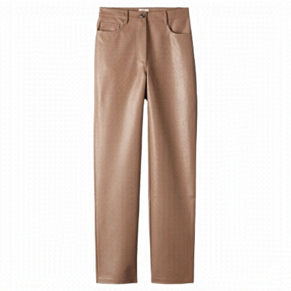Aritzia Wilfred Melina Faux Leather Pants Brown 0